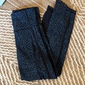 lululemon cropped leggings with mesh detail on back of calf
